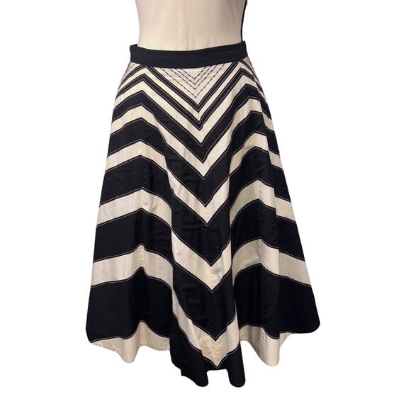 Anthropologie Dresses & Skirts - Anthropologie Elegant Old Money Full Lined Retro Mod Contrast Stitch Midi Skirt